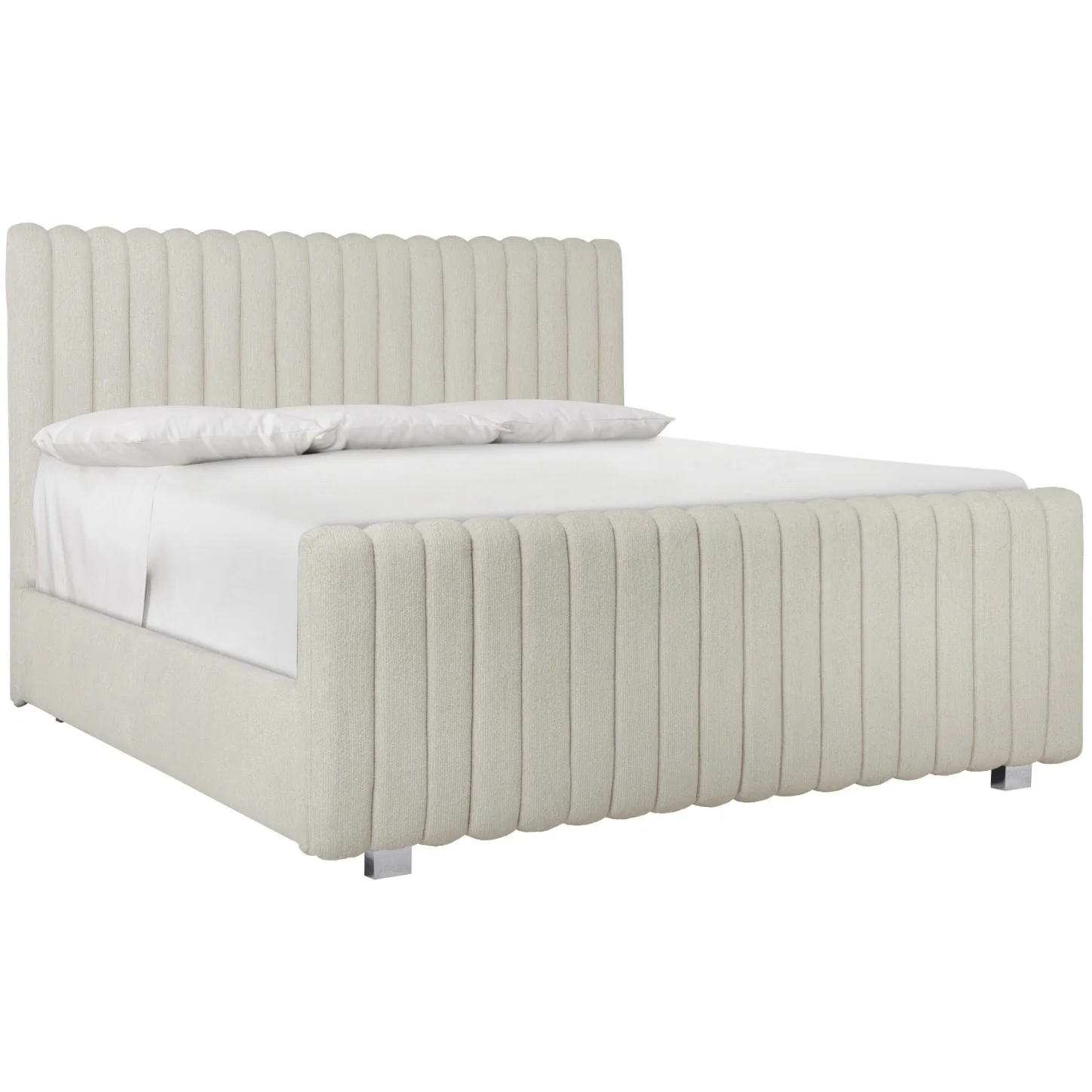 Bernhardt Silhouette Collection Cream Channeled Upholstered Panel Bed ~ Available in Queen And King Sizes - Image 2