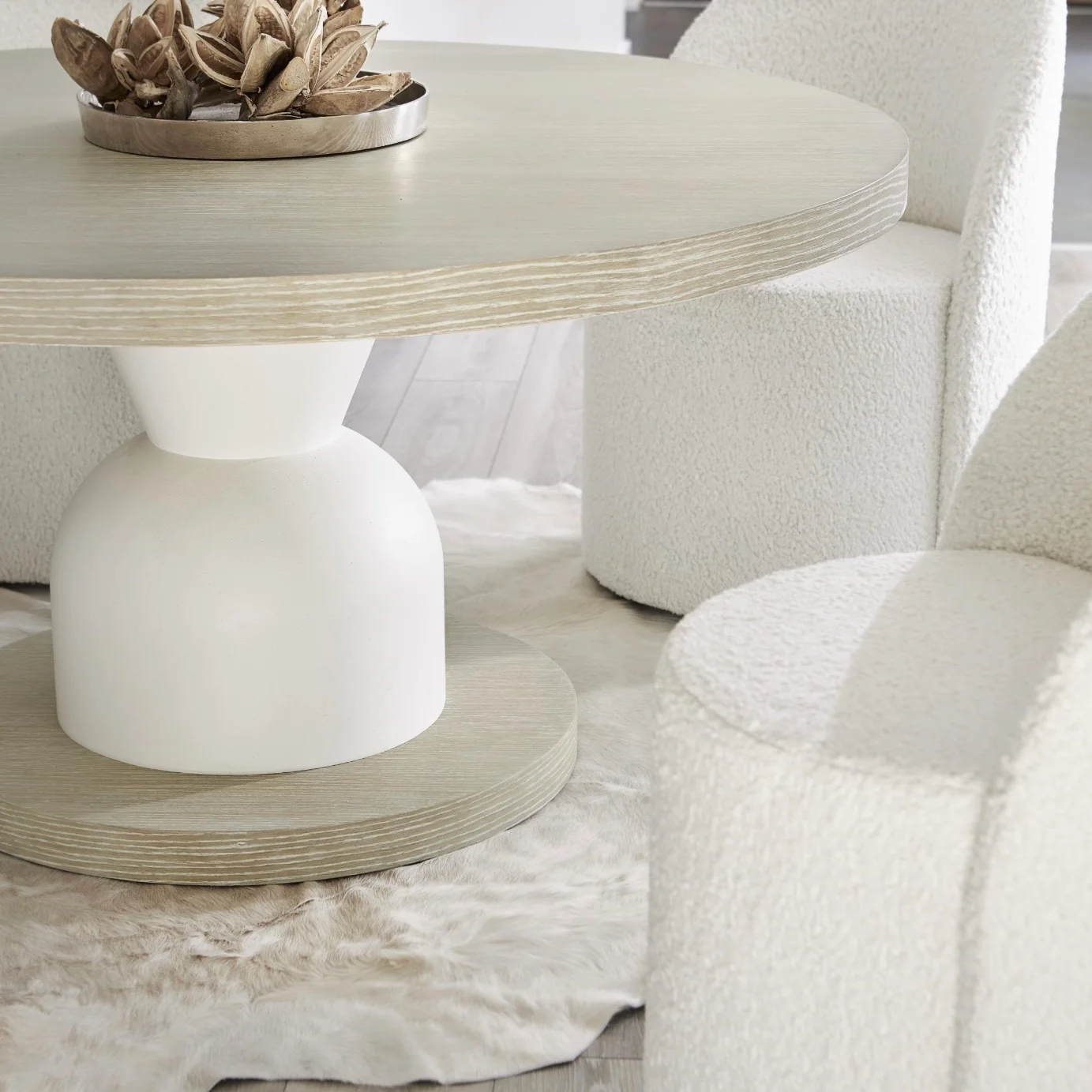 Bernhardt Solaria Collection Round Pedestal Dining Table ~ Dune Finish - Image 3