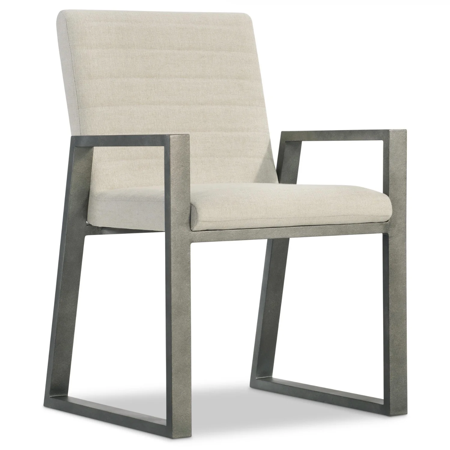 Bernhardt Tribeca Collection Upholstered Dining Armchair with Textured Aluminum Frame - Image 3