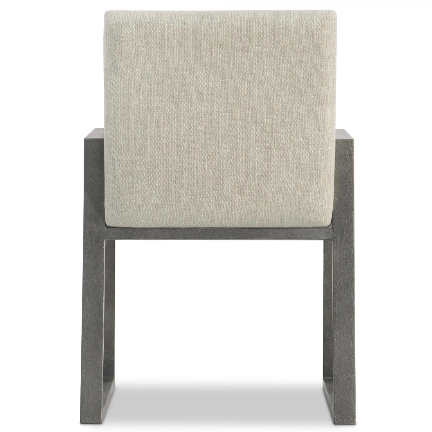 Bernhardt Tribeca Collection Upholstered Dining Armchair with Textured Aluminum Frame - Image 6