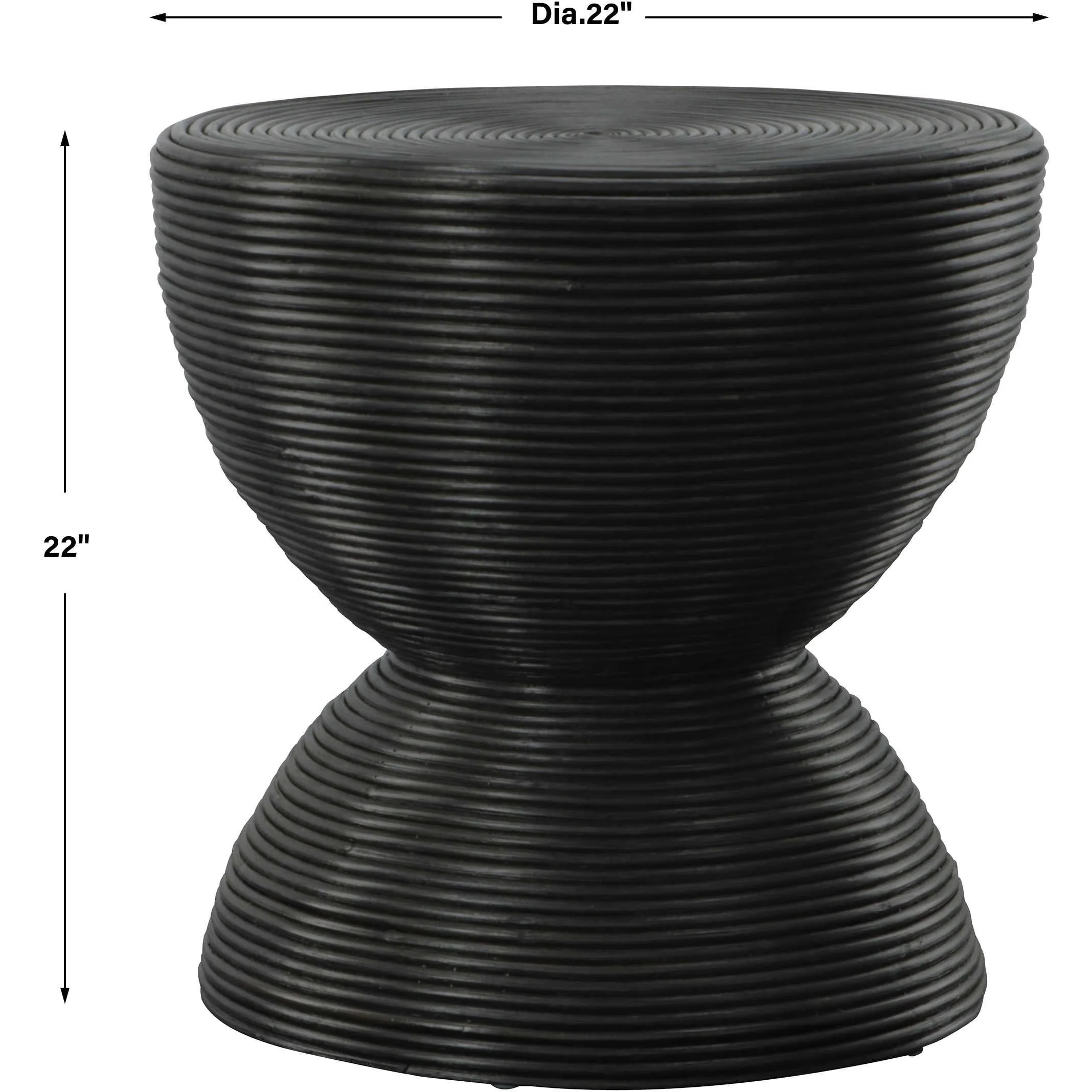 Uttermost Bongo Black Natural Rattan Round Side Table - Image 3