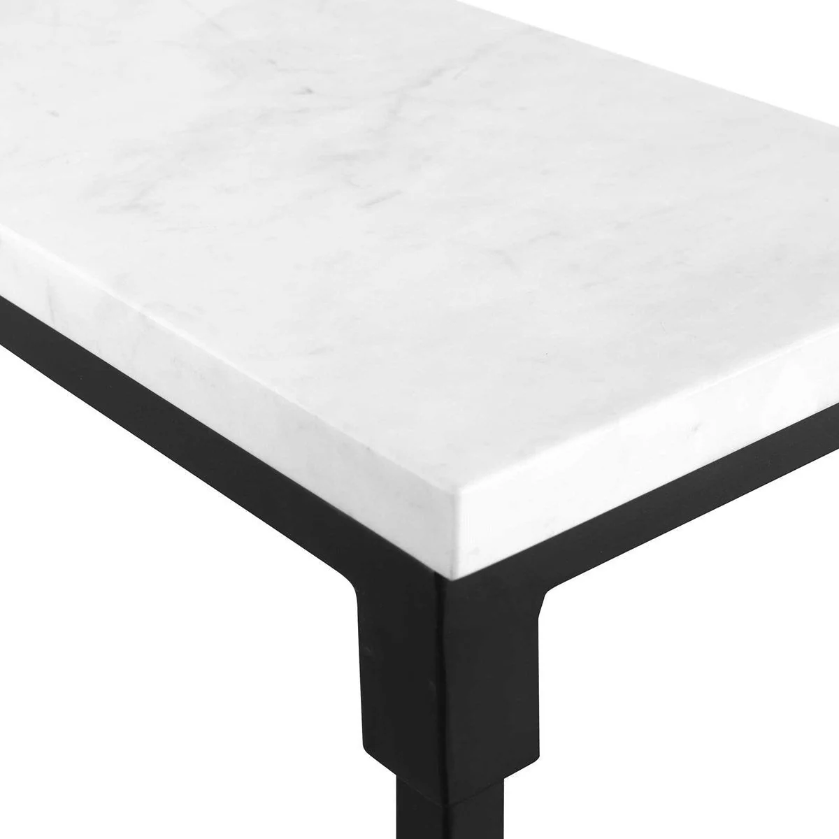 Uttermost Bourges White Marble Top With Black Iron Base Modern Console Table - Image 6