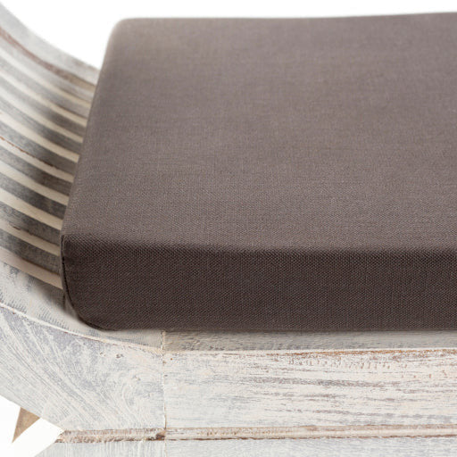 Surya Brittany Rustic Modern Curved Wood Bench With Charcoal Gray Cushion BIY-001 - Image 5