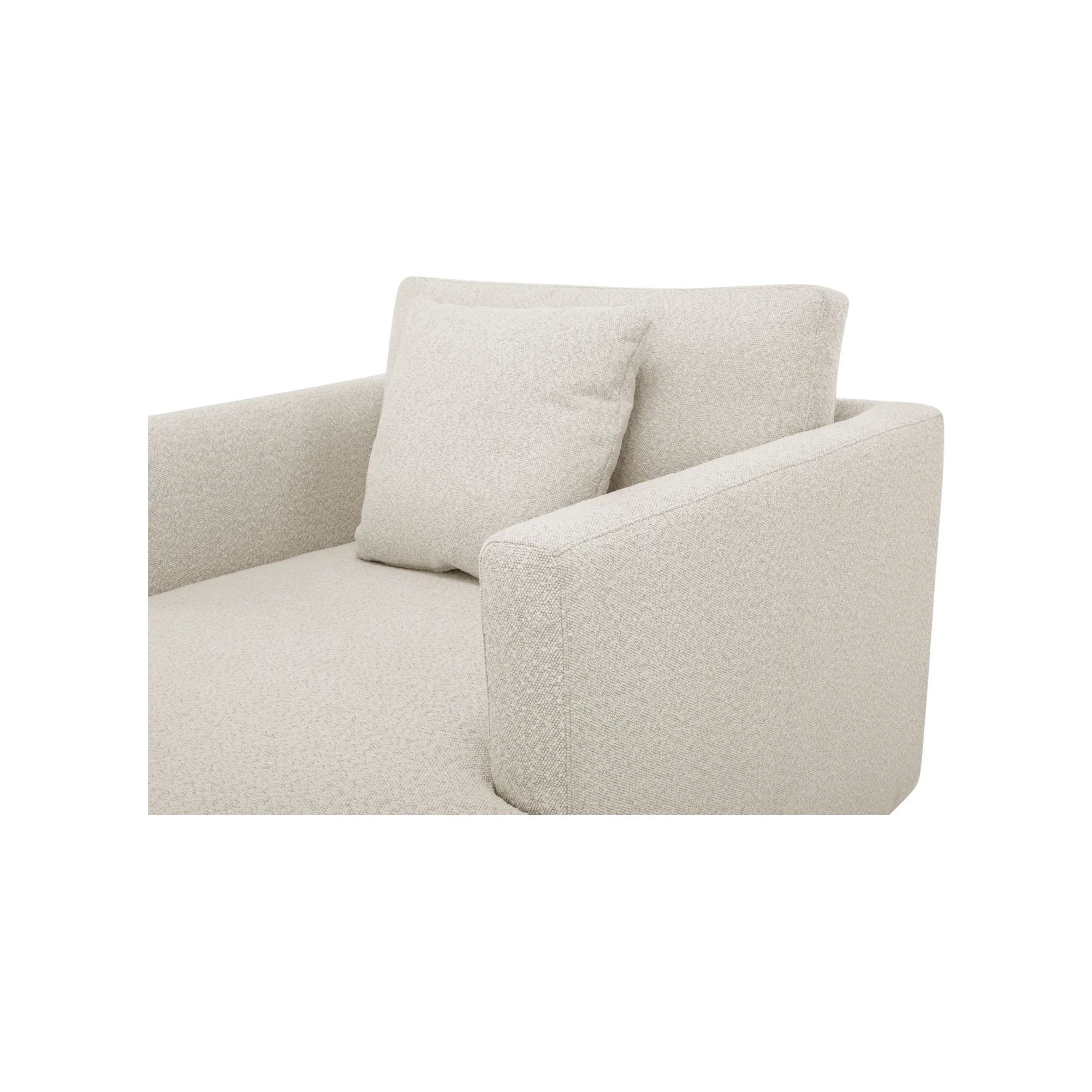 Moe’e Home Collection Bryn Oyster Boucle Velvet Chaise - Image 6