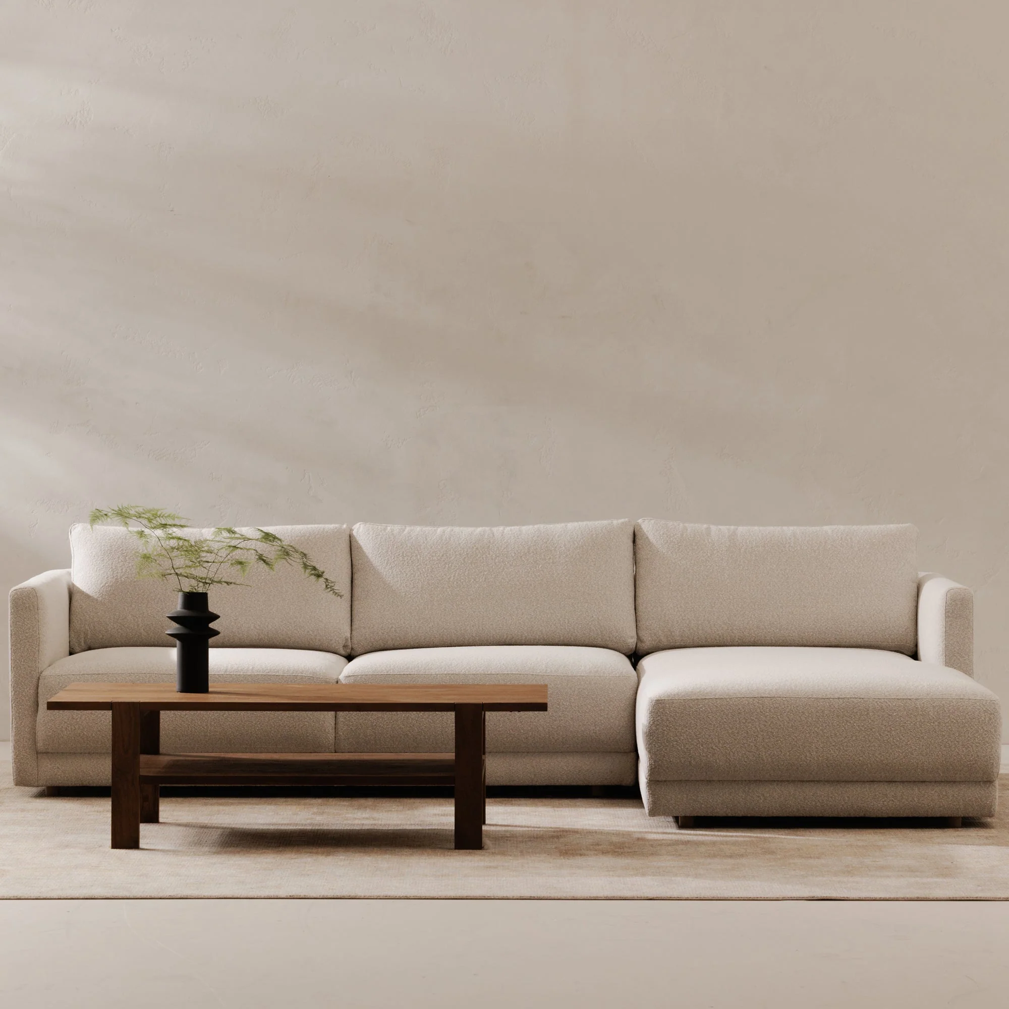 Moe's Home Collection Bryn Oyster Sectional ~ Right Facing Chaise