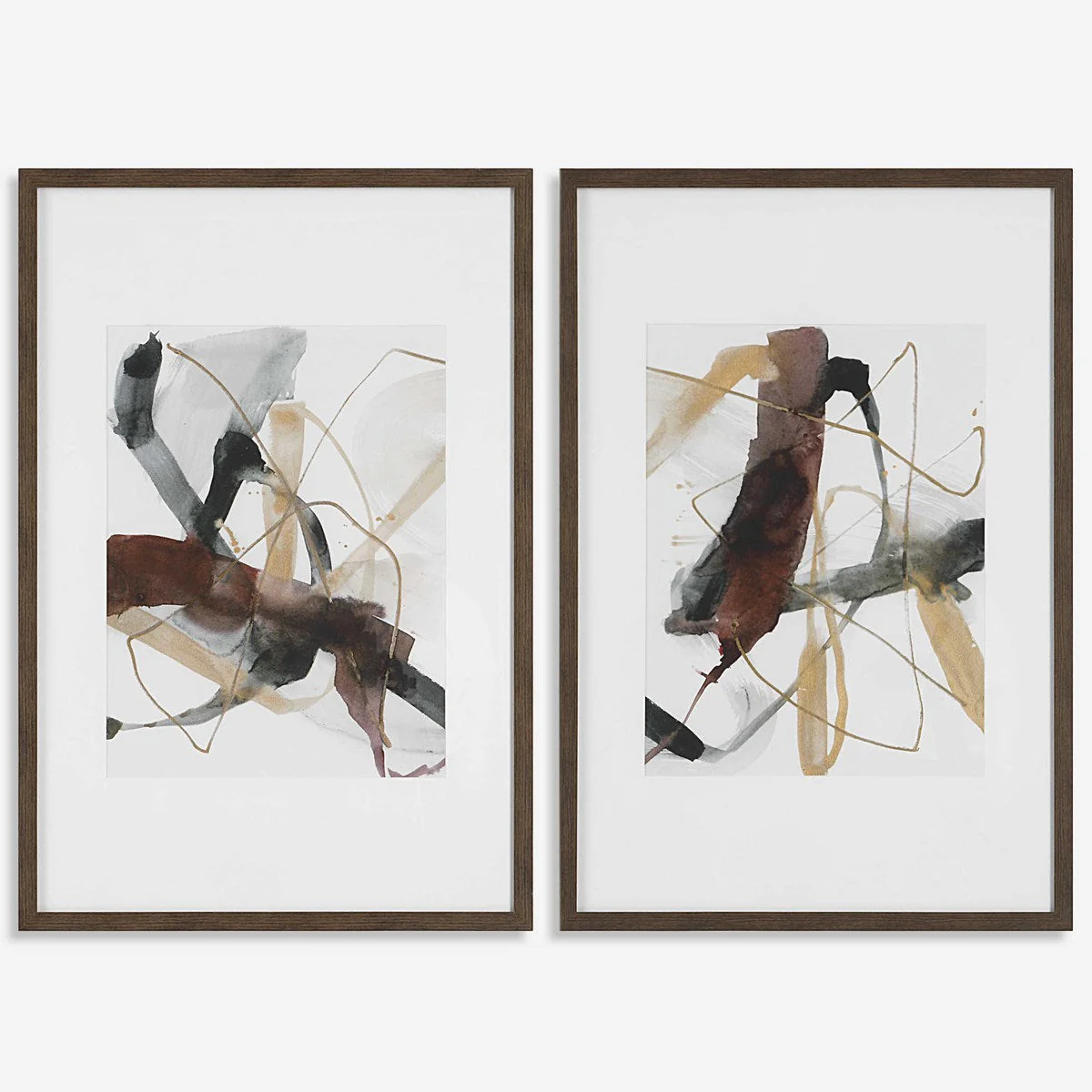 Uttermost Burgundy Interjection Set of 2 Framed Prints - Image 2