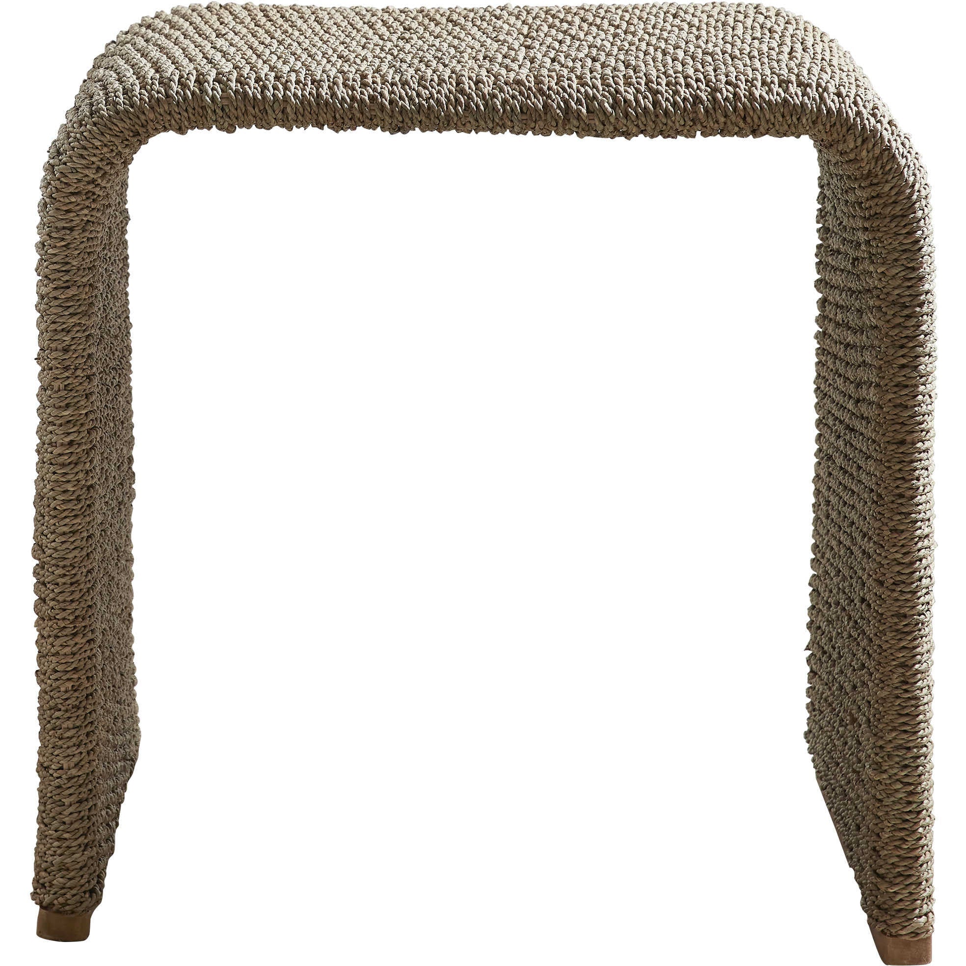 Uttermost Calabria Woven Seagrass With Mango Wood Plinth Base End Table - Image 2
