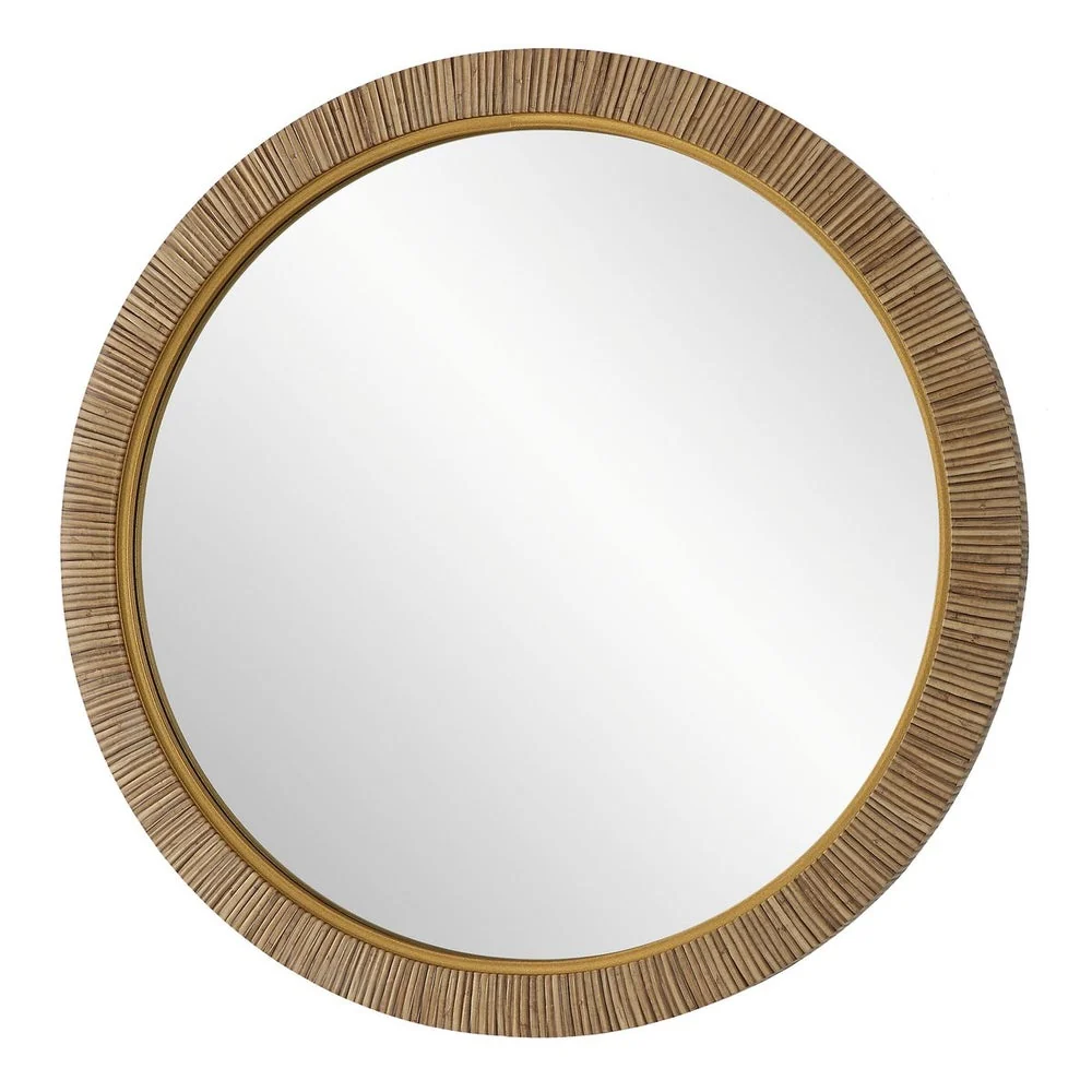 Casa Bella Living Relaxing Round Rattan Look Alike Mirror - Image 4