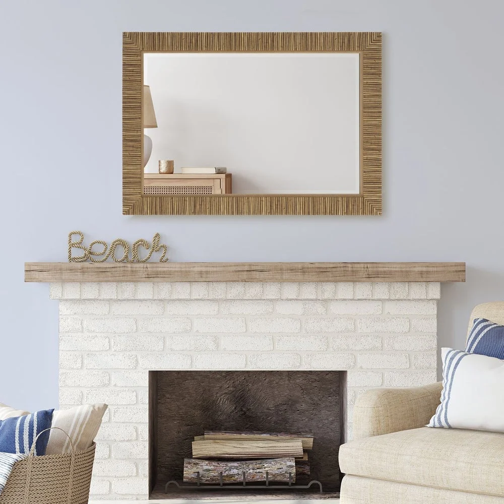 Casa Bella Living Natural Looking Rattan Framed Mirror - Image 3