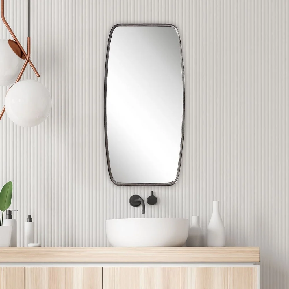 Casa Bella Living Antique Silver Leaf Rounded Corners Mirror