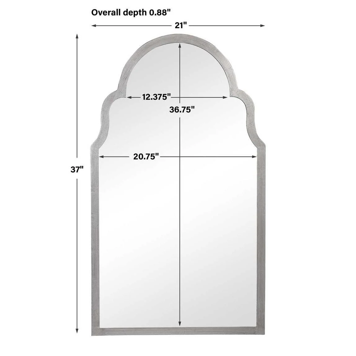 Casa Bella Living Beautiful Arched Top Silver Leaf Mirror - Image 6