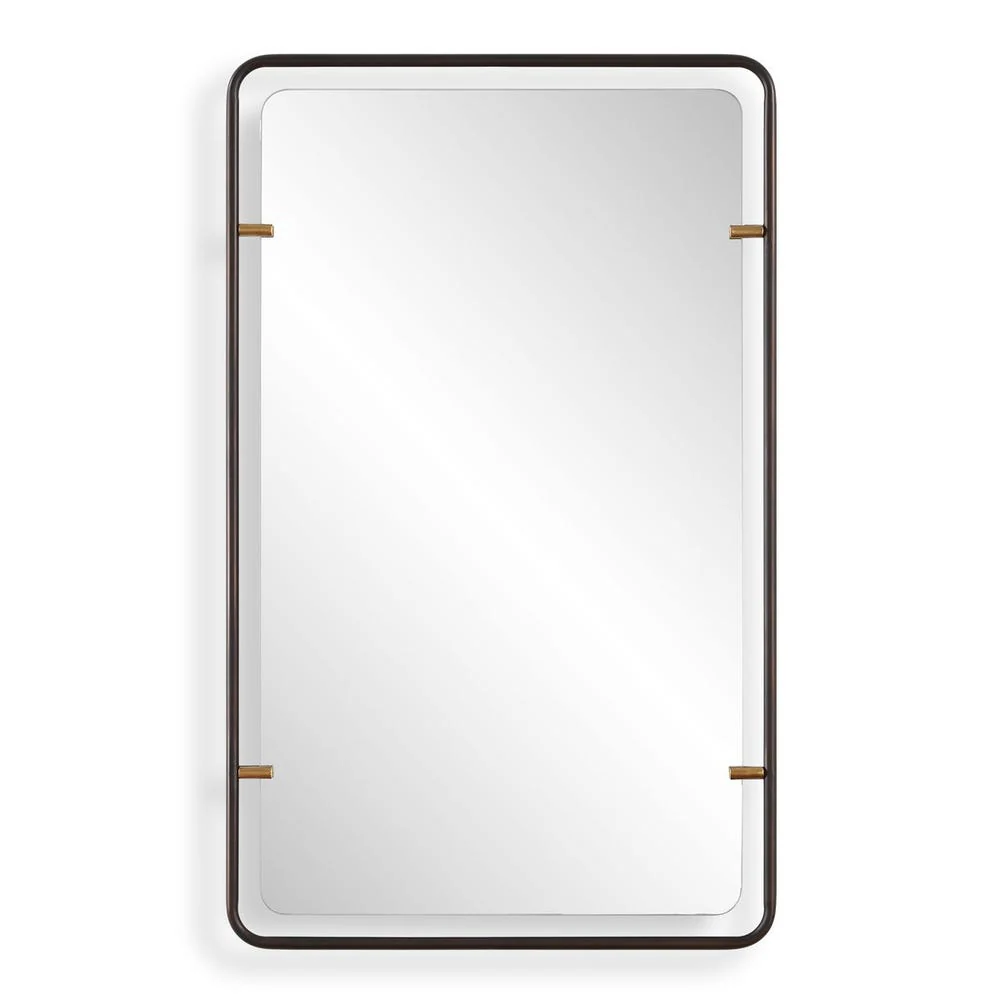 Casa Bella Living Distressed Bronze & Gold Leaf Mirror - Image 3