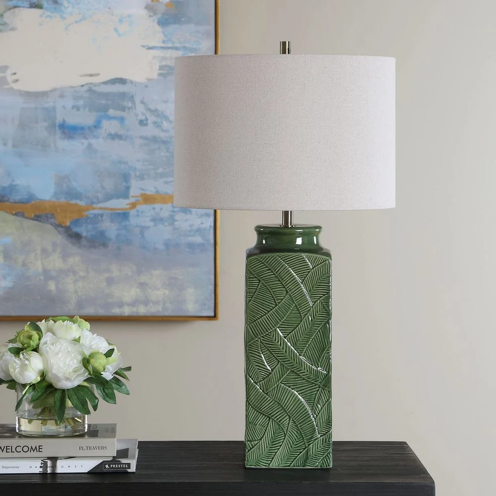 Casa Bella Living Glossy Green Table Lamp - Image 2