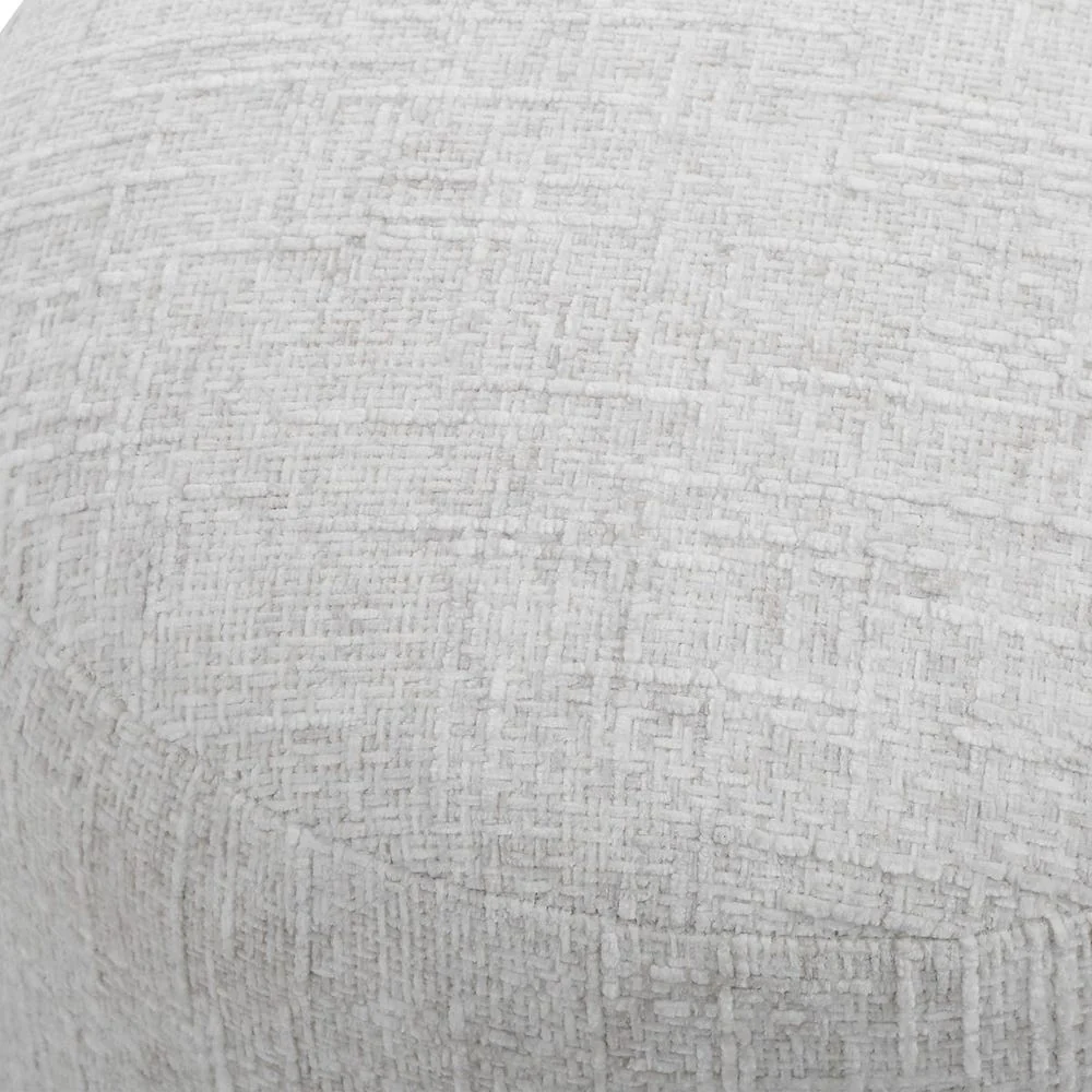 Casa Bella Living Off White Ottoman Finished With Antique Brass Iron Base - Image 3