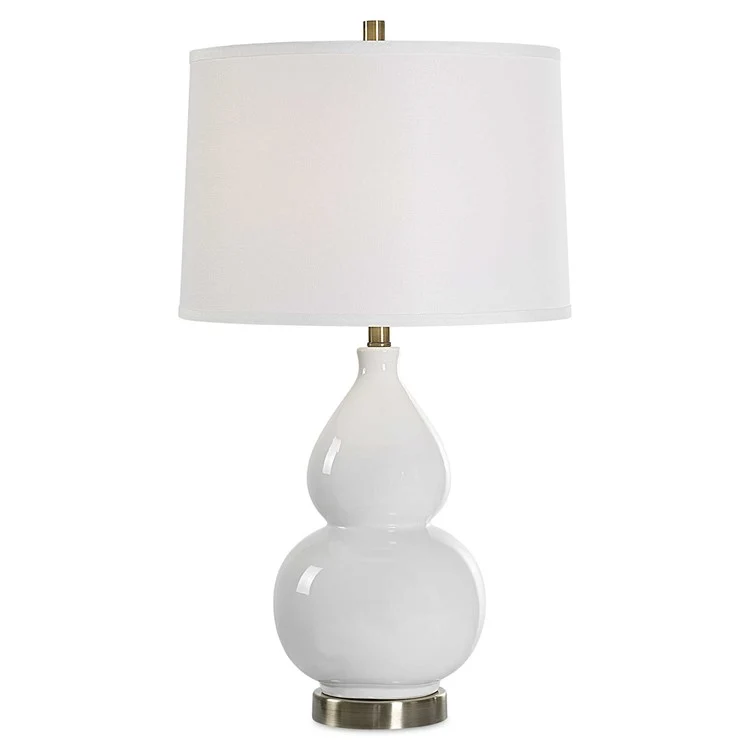Casa Bella Living Pristine White Elegant Ceramic Table Lamp - Image 3