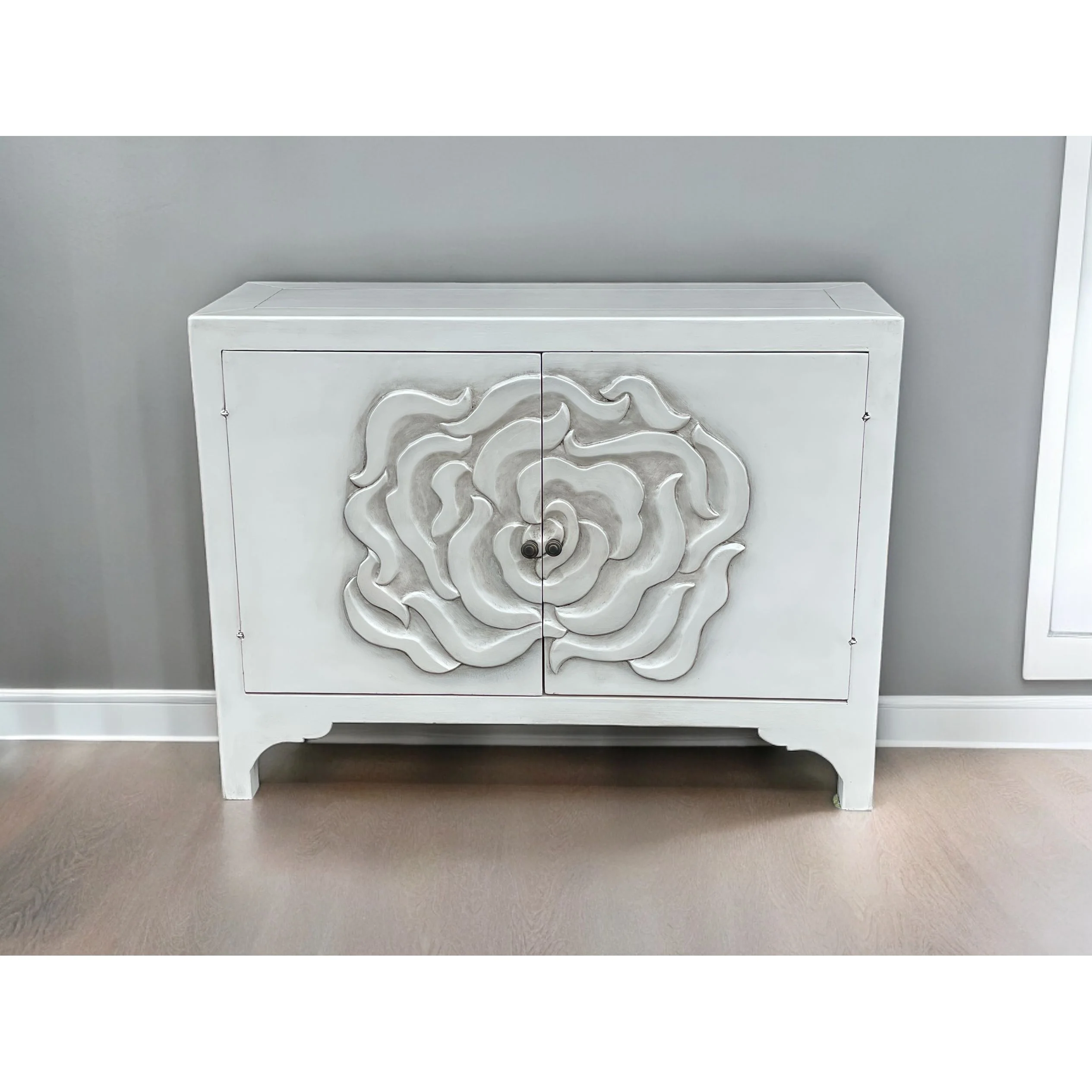Casa Bonita Peruvian Hand-Painted Carved Wood Fiore Chest
