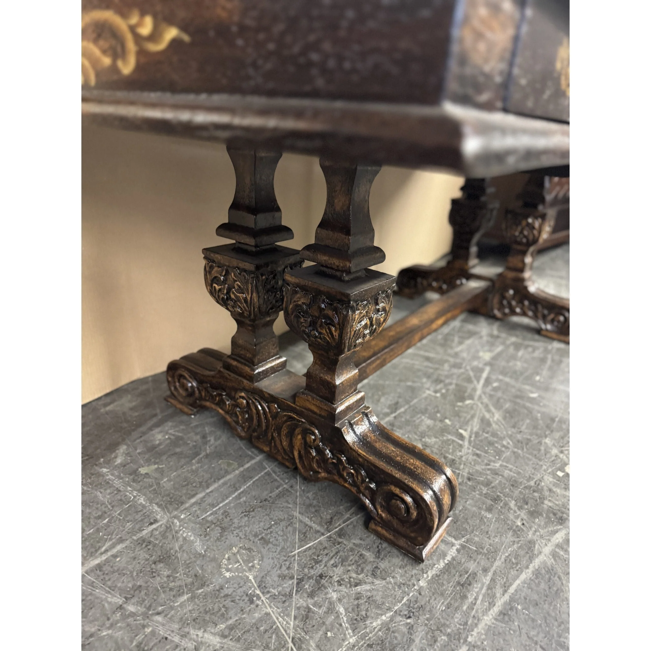 Casa Bonita Peruvian Hand-Painted Carved Wood Salamanca Desk - Image 5
