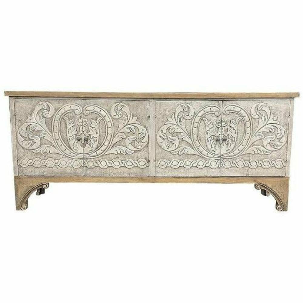 Casa Bonita Peruvian Hand-Painted Carved Wood Nazca Buffet