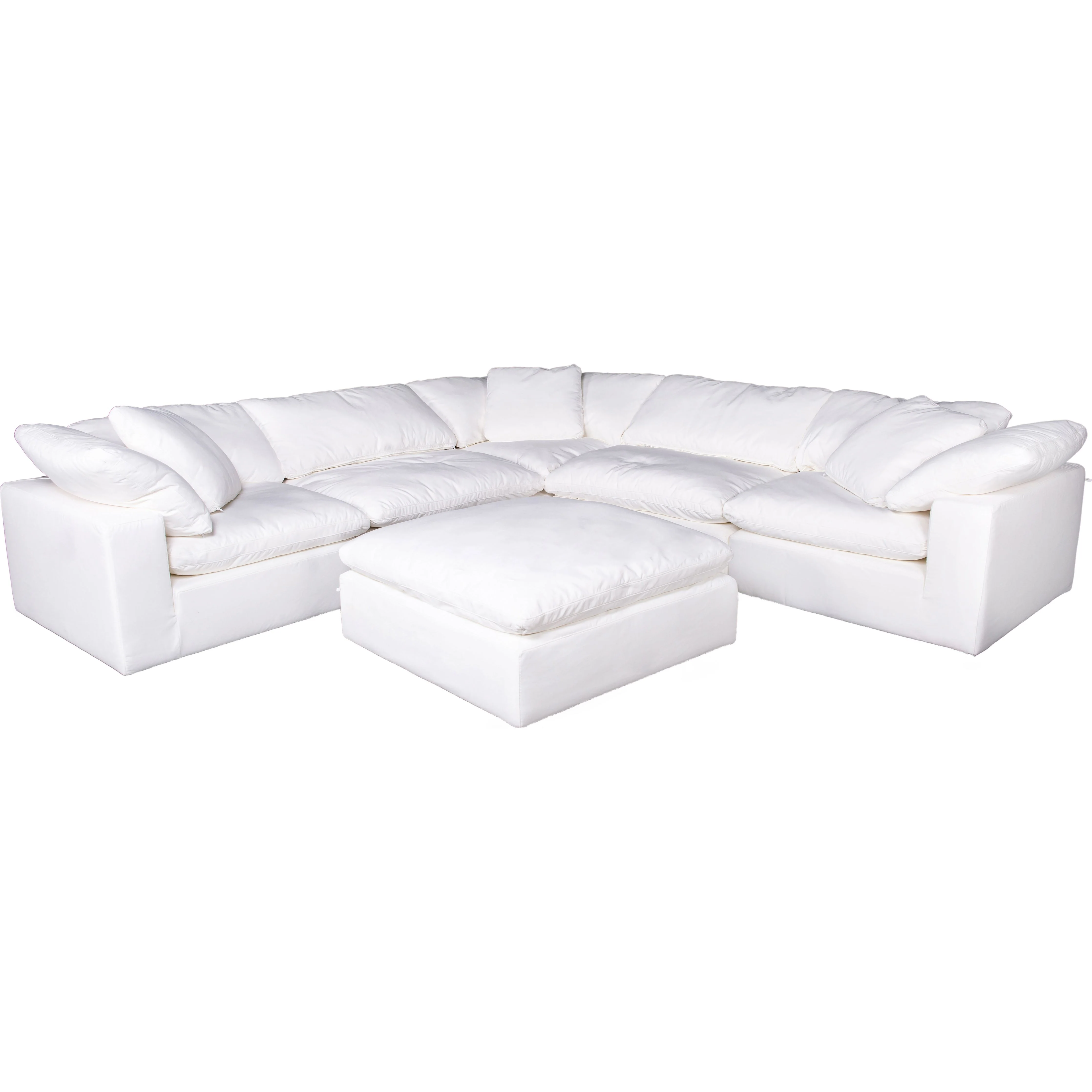 Moe's Home Collection Clay Modular Sectional ~ White LiveSmart Performance Fabric - Image 3
