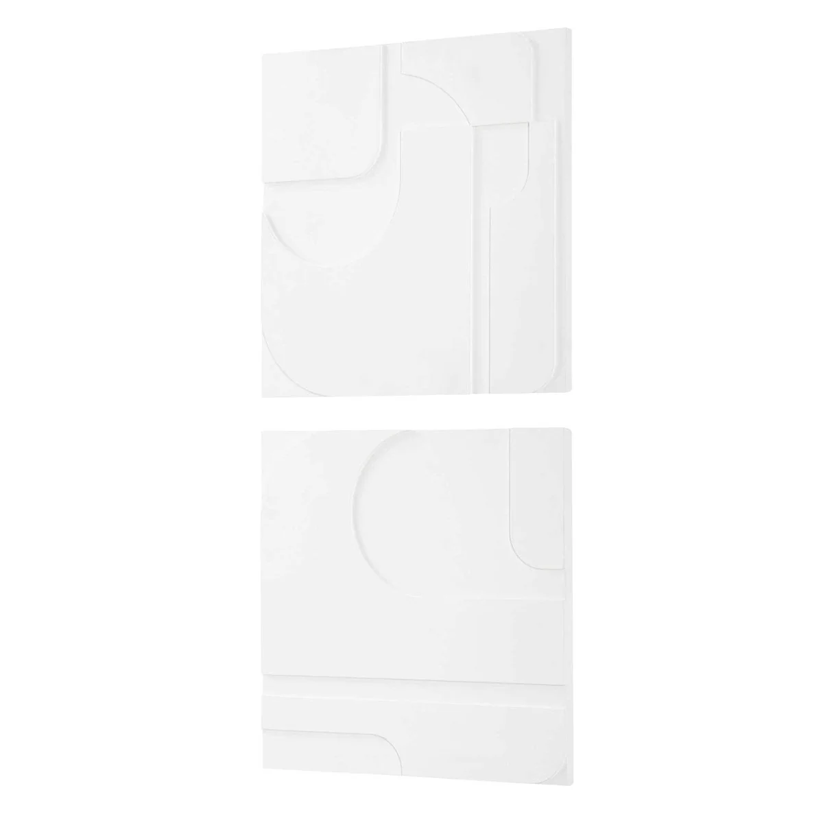 Uttermost Contours Set of 2 White Wood Wall Decor - Image 4