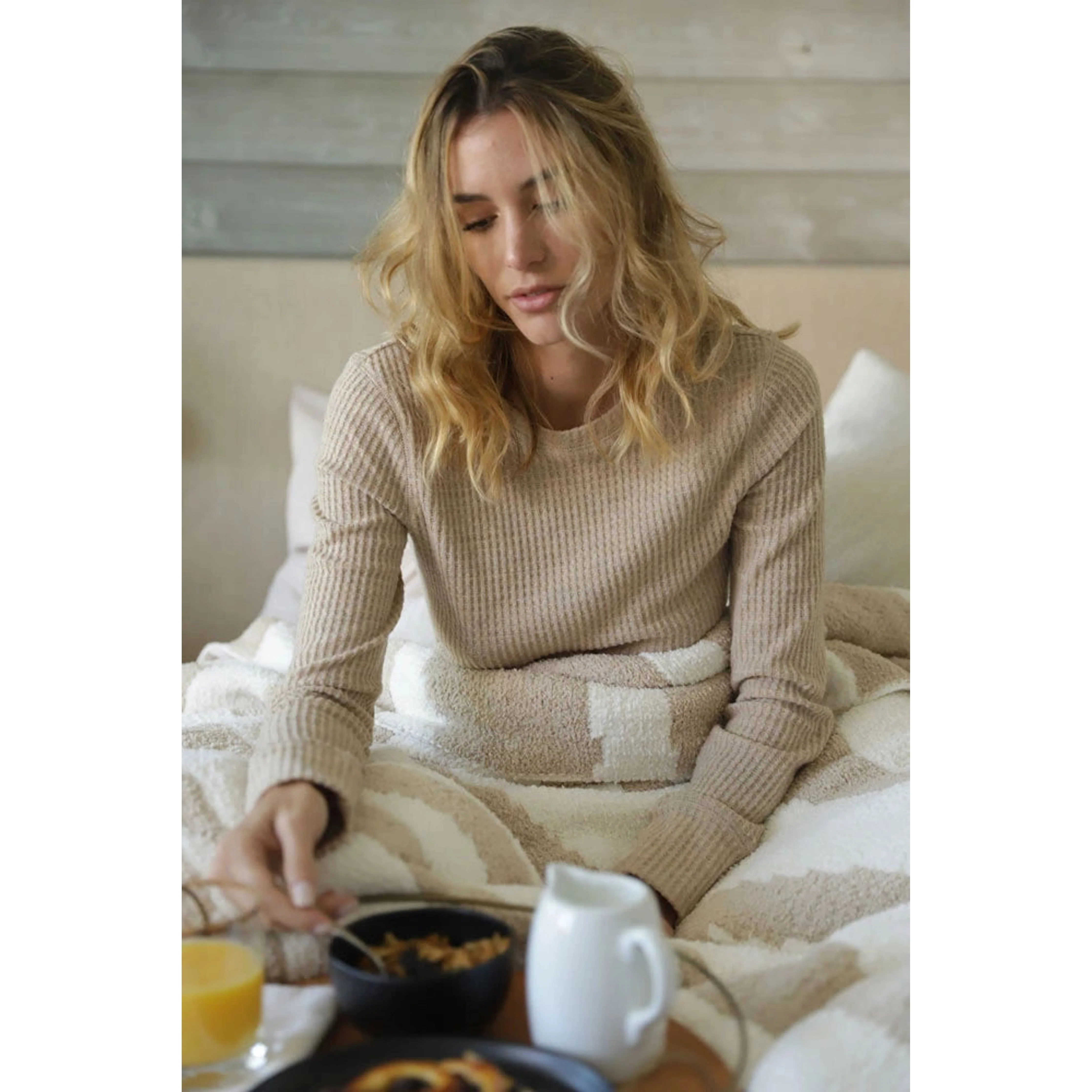 Sunday Citizen Sahara Tan and Off White Woodland Throw - Image 5
