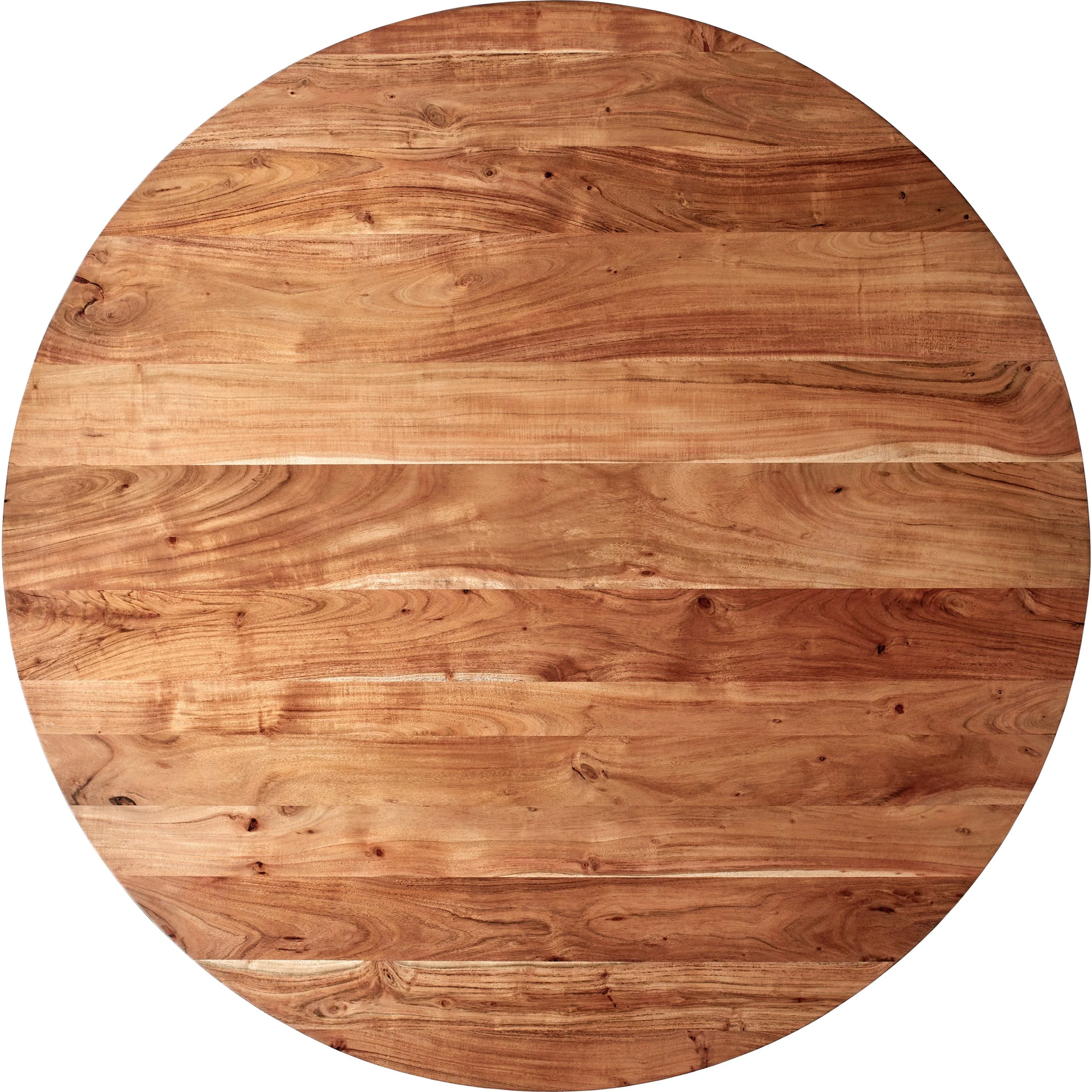 Surya Anatalia Modern Acacia Wood Round Dining Table With Black Metal Base - Image 3