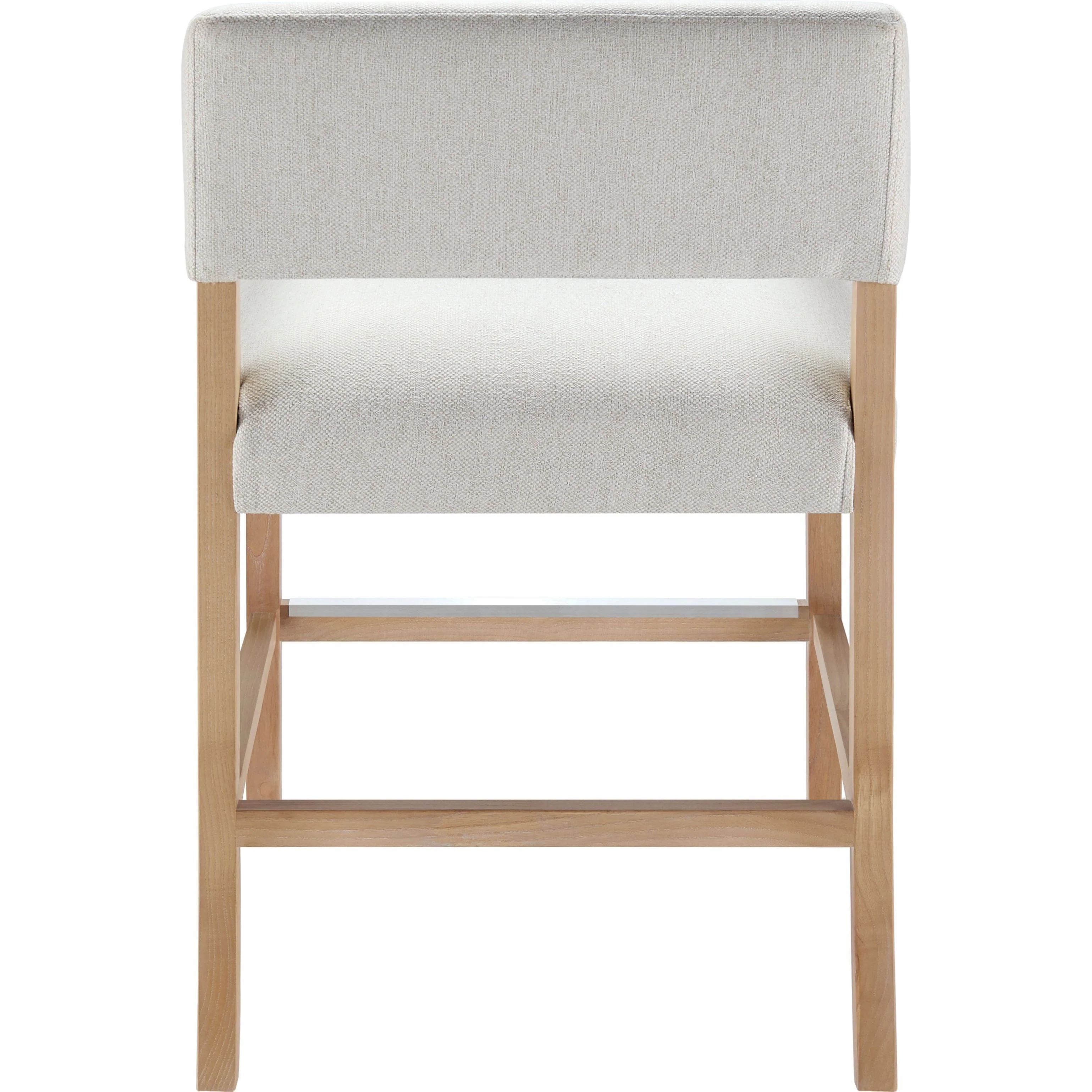 Surya Grace Modern Cream Fabric with Beech Wood Kitchen Counter Stool - Image 6