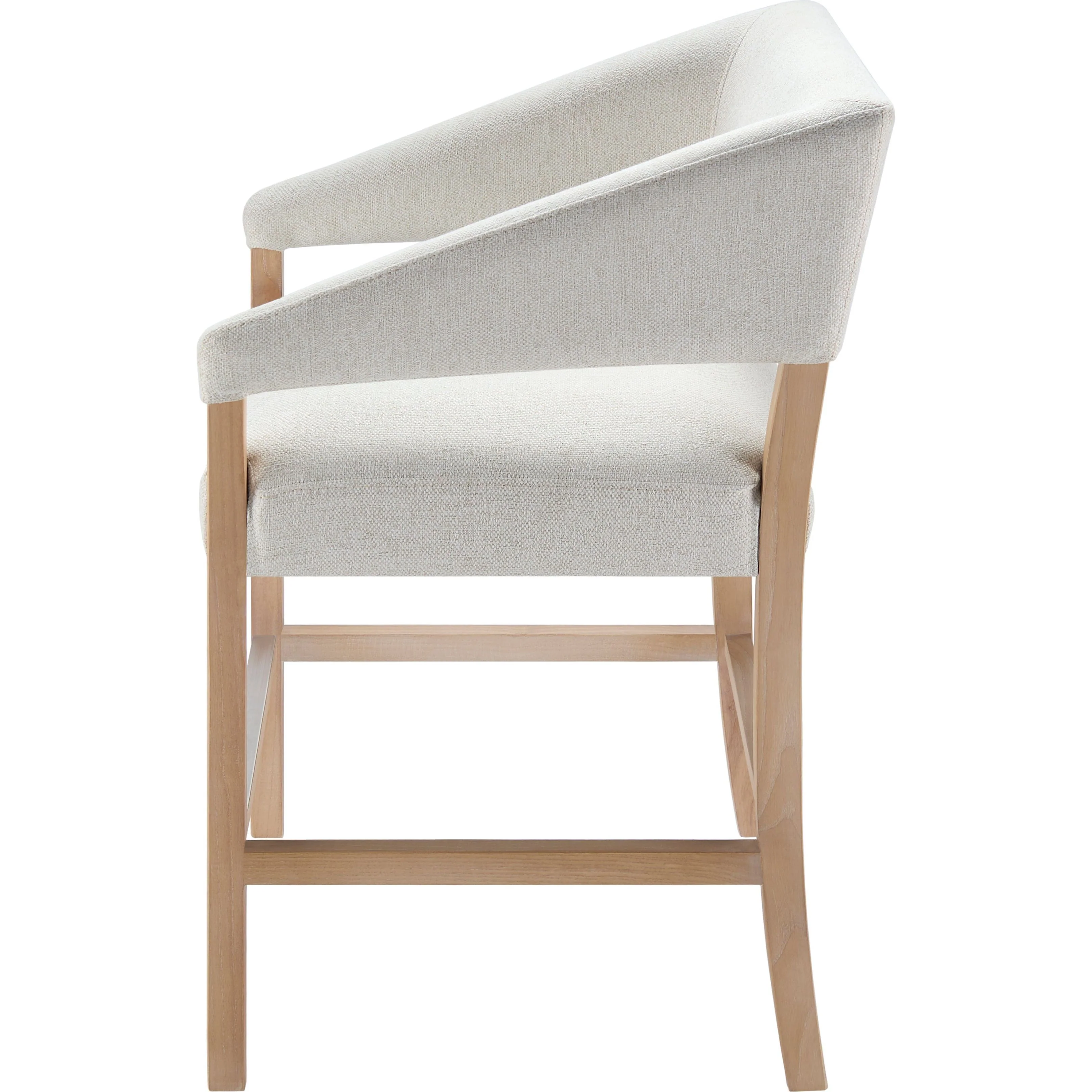 Surya Grace Modern Cream Fabric with Beech Wood Kitchen Counter Stool - Image 8