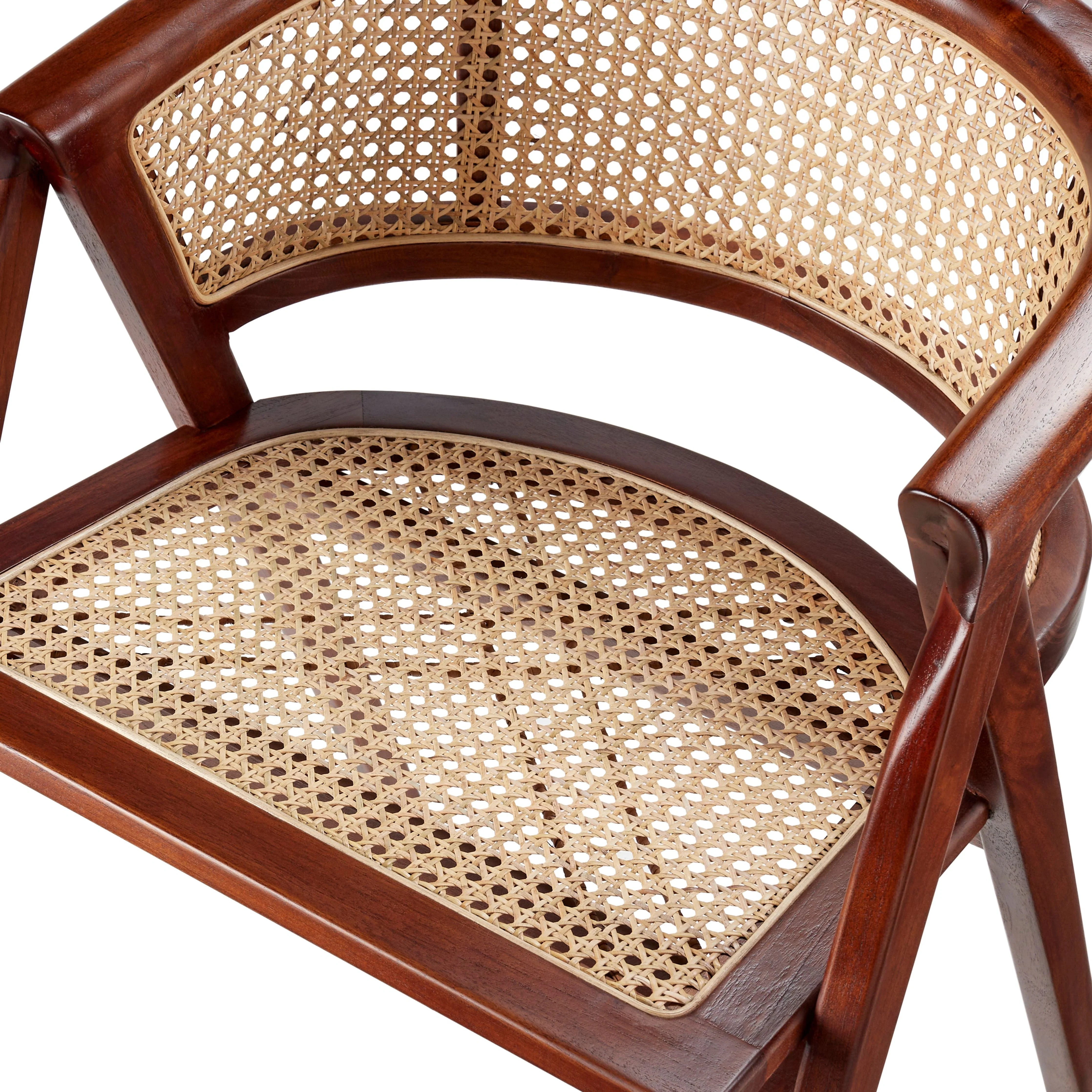 Surya Yulin Modern Wheat Back Rattan with Wood Set of 2 Dining Chairs - Image 8
