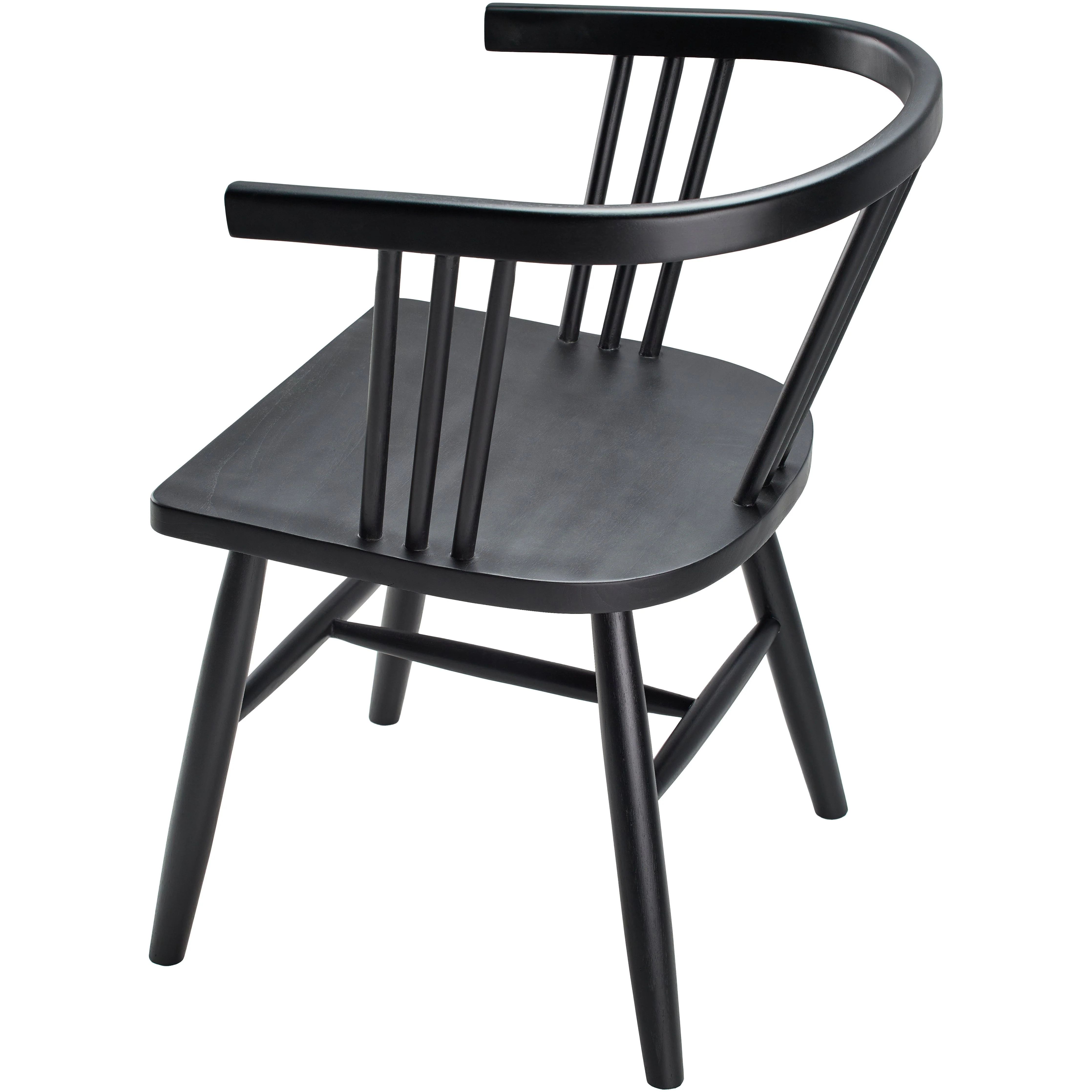 Surya Jilin Modern Black Curved Back Wood Set of 2 Dining Chairs - Image 2