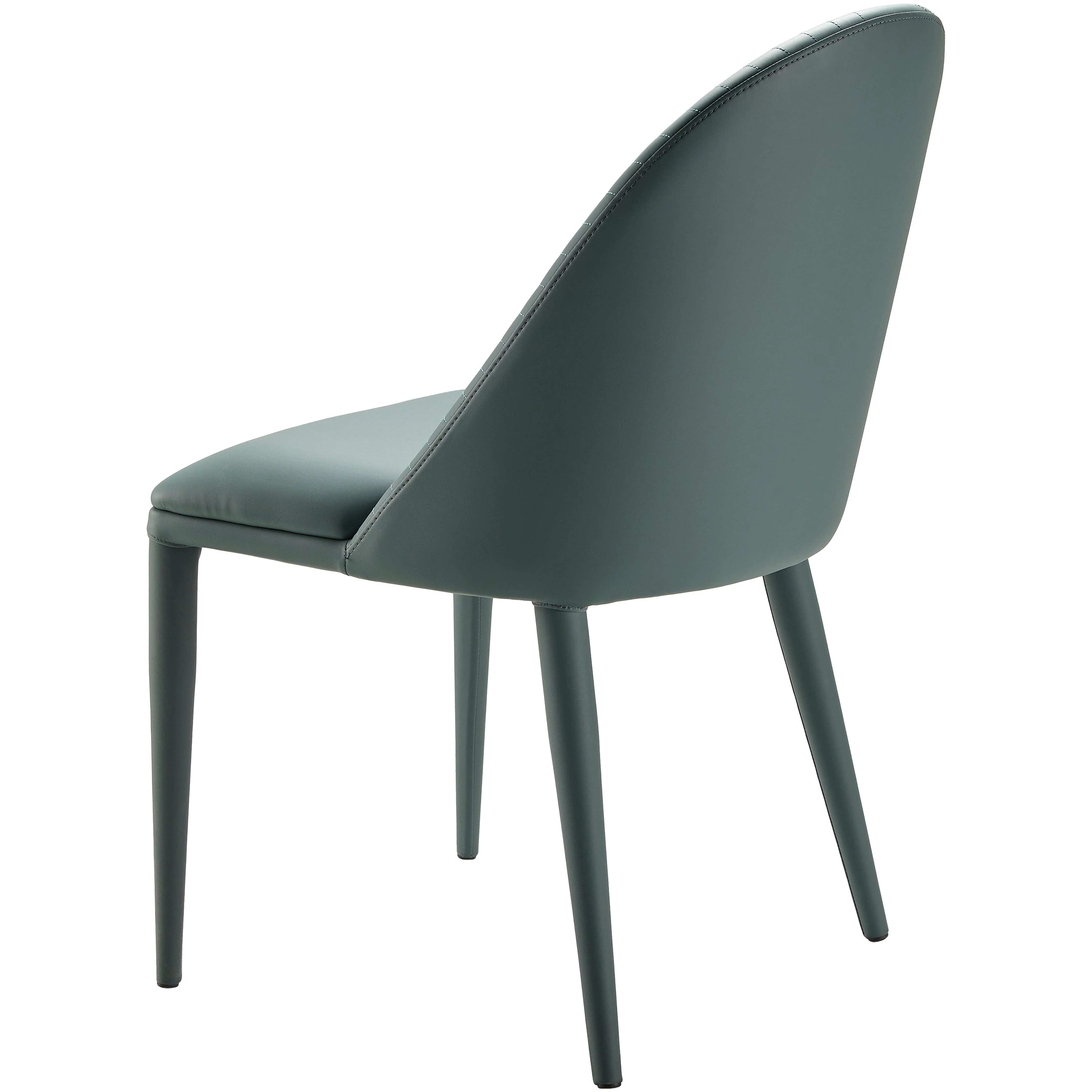 Surya Lacey Modern Teal Blue Faux Leather Set of 2 Dining Chairs - Image 7
