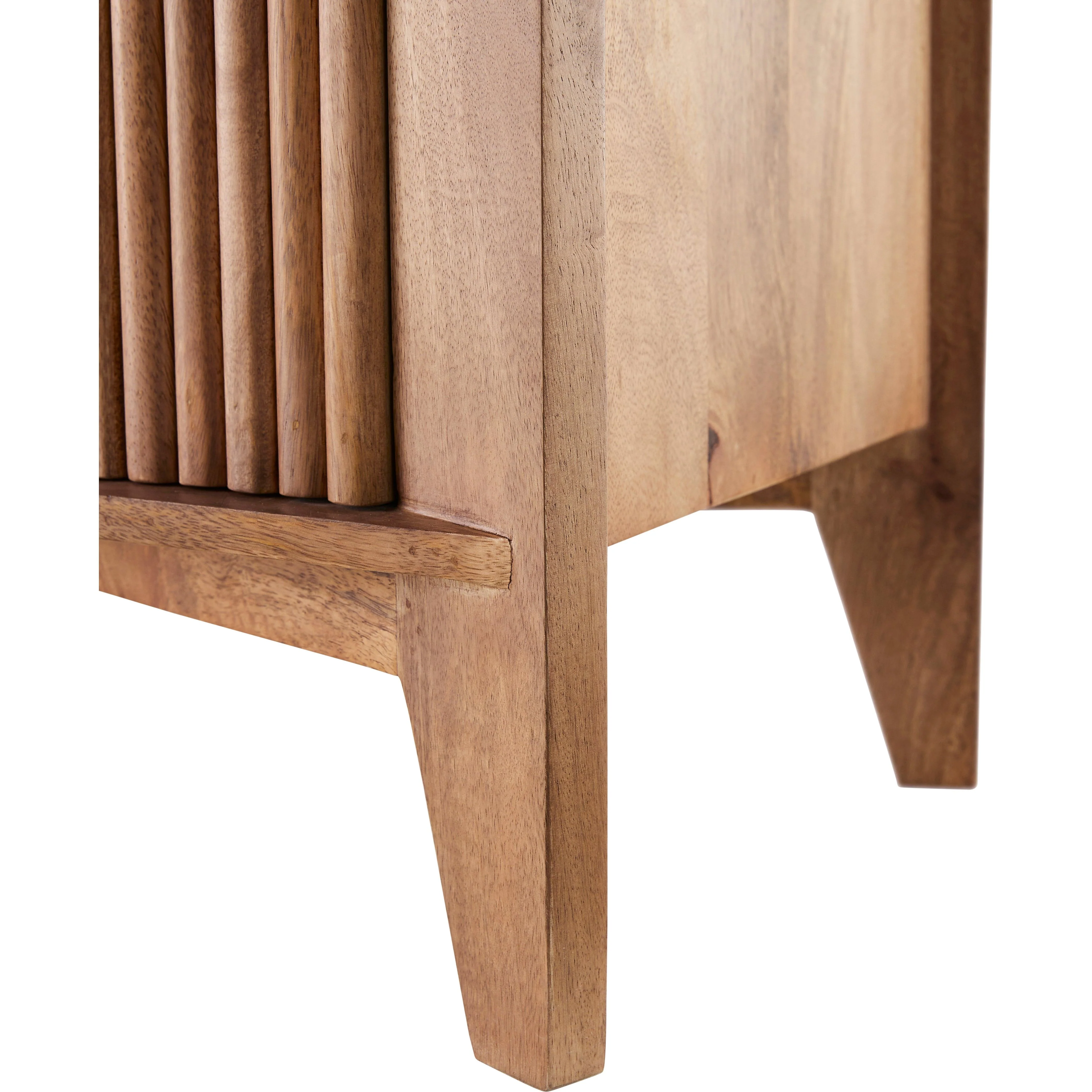 Surya Ronan Modern Natural Mango Fluted Wood Cabinet - Image 4