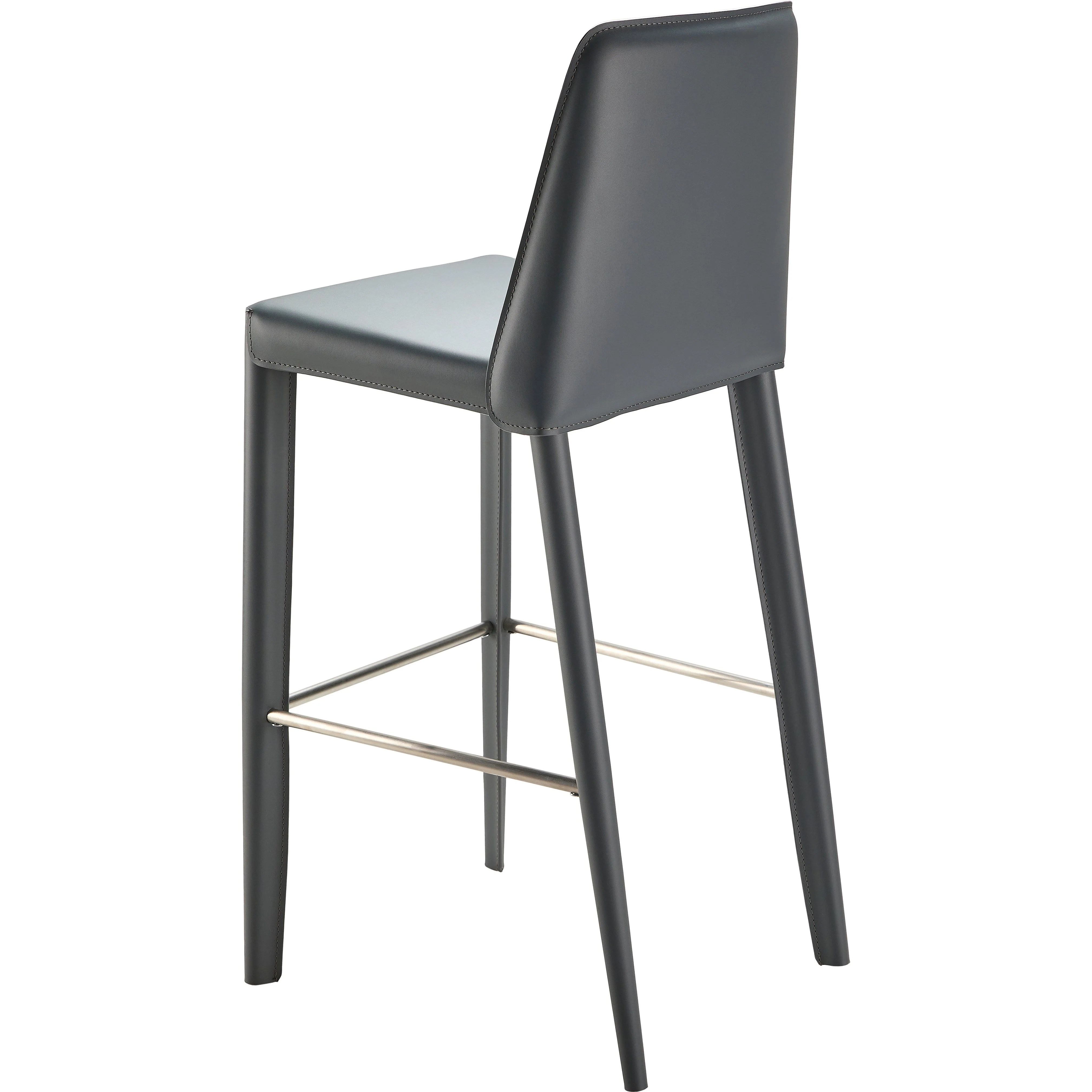 Surya Rosy Modern Dark Blue Faux Leather Kitchen Bar Stool - Image 5