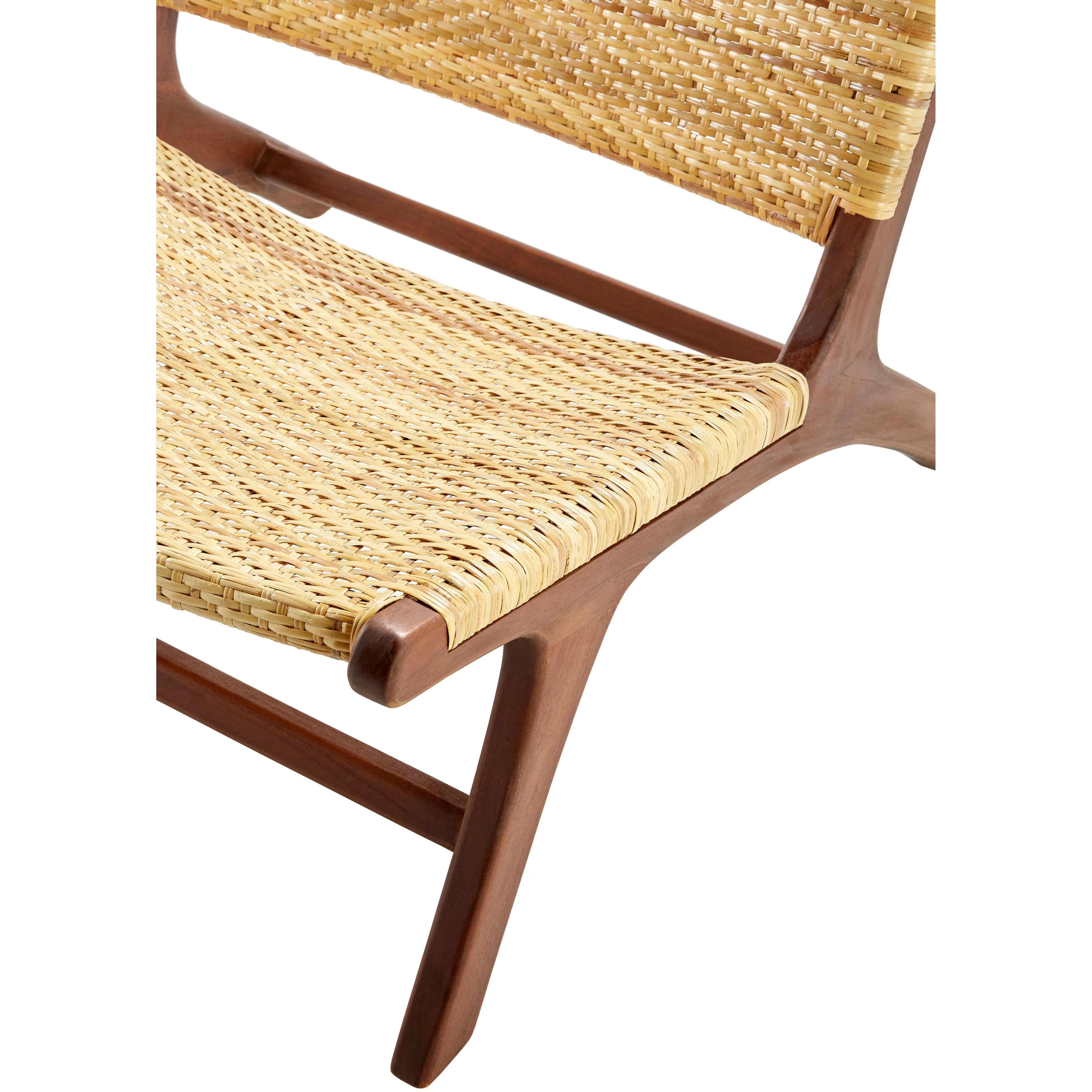 Surya Shisho Modern Wheat Back Rattan With Wood Legs Set of 2 Accent Chairs - Image 8