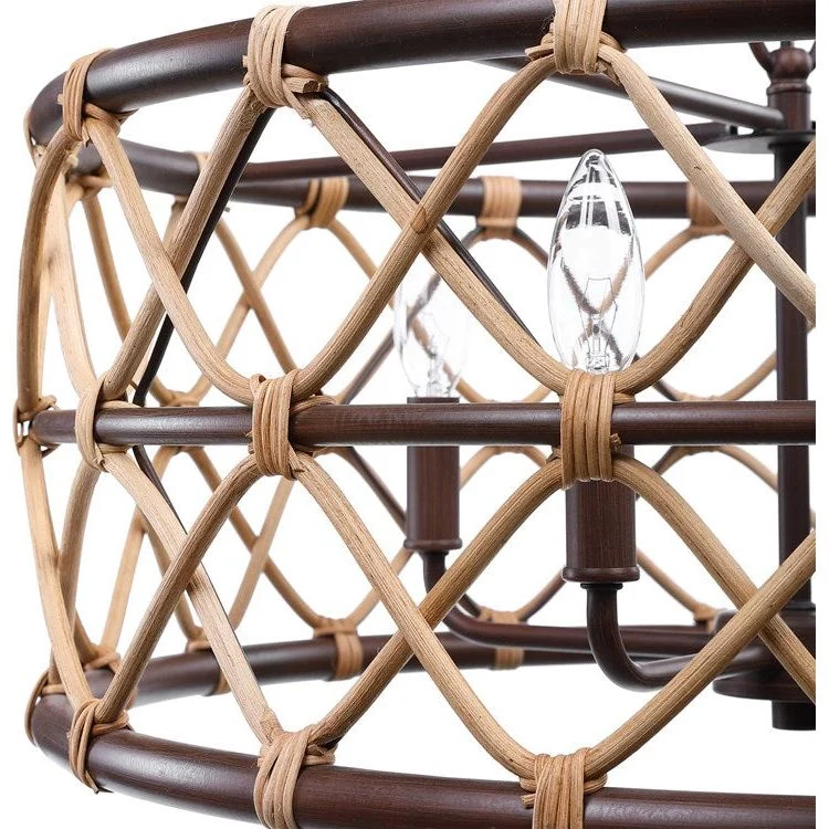 Uttermost Hilo Natural Rattan With Oil Rubbed Bronze Accents 4 Light Pendant - Image 5