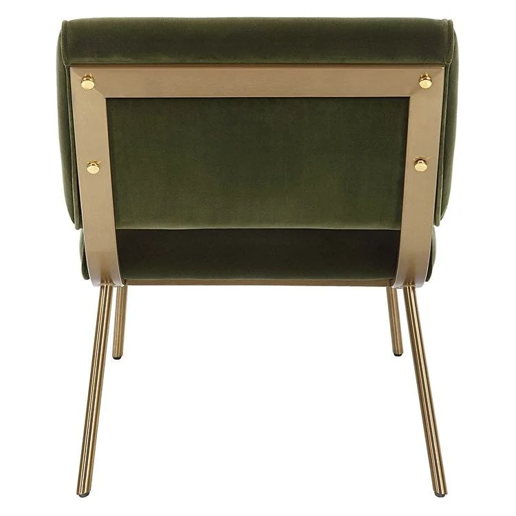 Uttermost Knoll Olive Green Velvet Mid Century Modern Accent Chair - Image 6