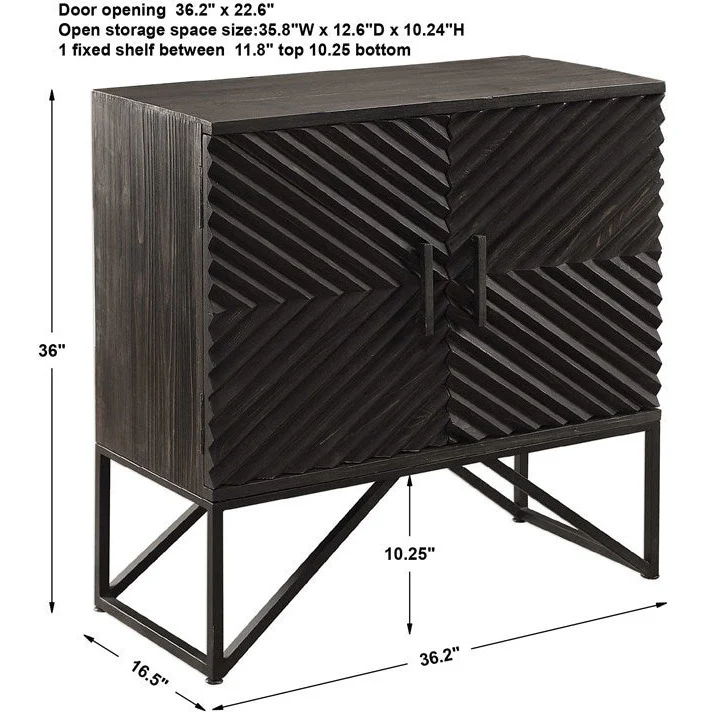 Uttermost Zadie Aged Ebony 2 Door Cabinet - Image 9