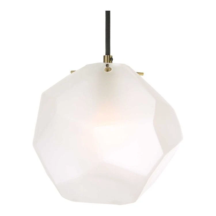 Uttermost Geodesic Frosted Glass Geometric Shape With Antique Brass Finish Pendant Light - Image 5