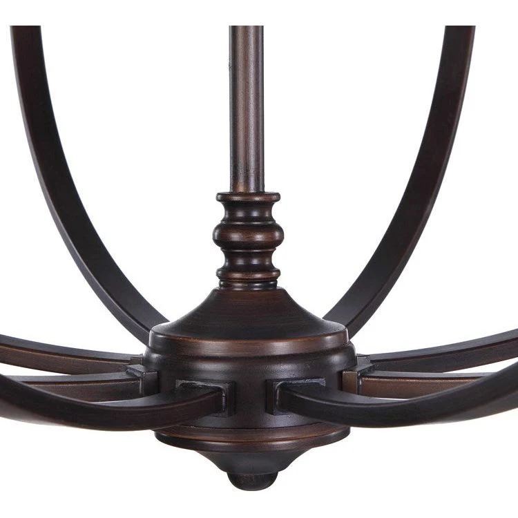 Uttermost Dubois Natural Oak and Bronze Metal Frame Empire Shaped 8 Light Chandelier - Image 7