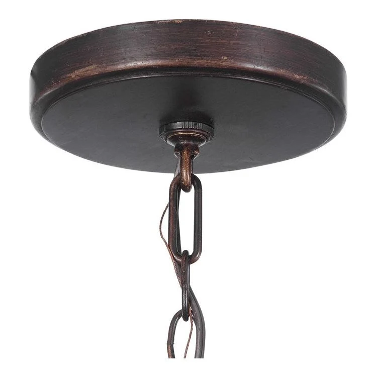 Uttermost Dubois Natural Oak and Bronze Metal Frame Empire Shaped 8 Light Chandelier - Image 8