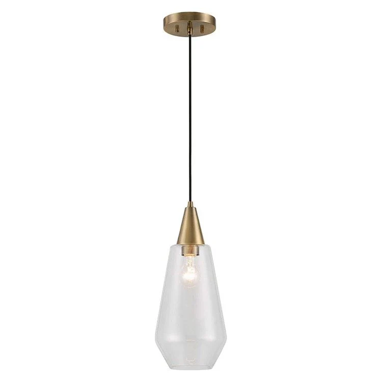 Uttermost Eichler Clear Glass with Antique Brass Accents Mini Pendant Light - Image 5