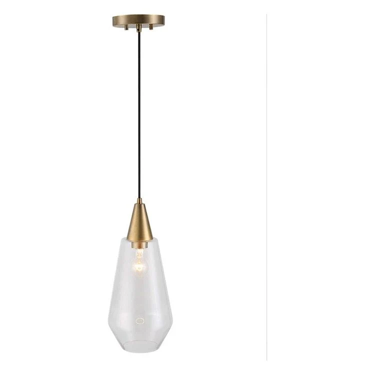 Uttermost Eichler Clear Glass with Antique Brass Accents Mini Pendant Light - Image 6