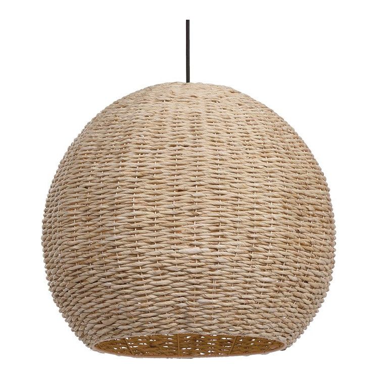 Uttermost Seagrass Dome Woven Seagrass With Antique Brass Accents Pendant Light - Image 2