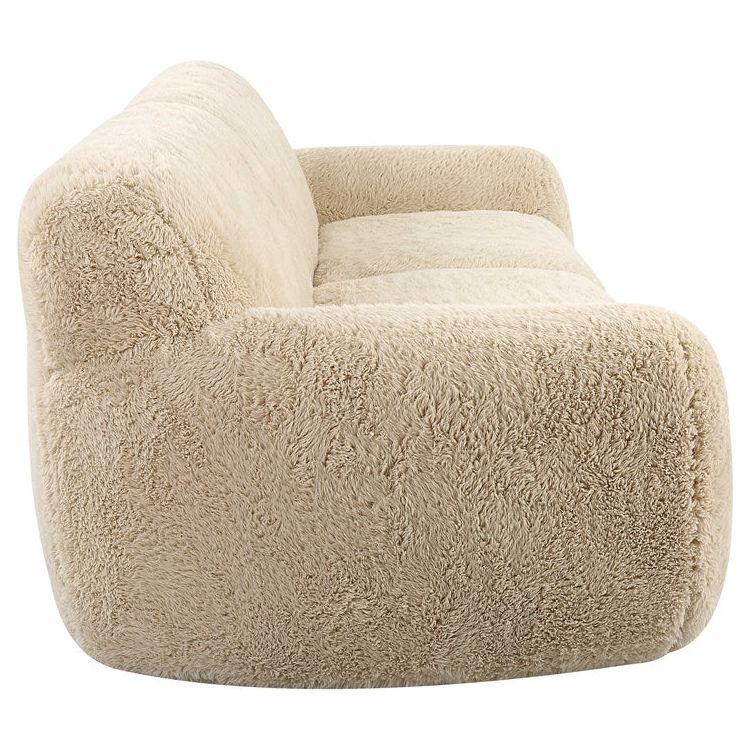 Uttermost Abide Caramel Long Haired Faux Sheepskin Sofa - Image 5