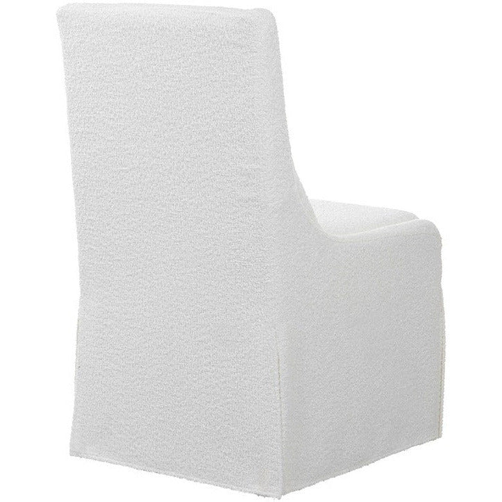 Uttermost Coley White Linen Performance Fabric Slipcovered Armless Chair With Pillow - Image 6