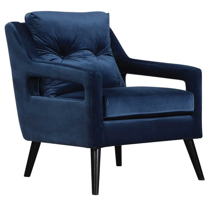 Uttermost O’Brian Ink Blue Velvet Contemporary Armchair - Image 6