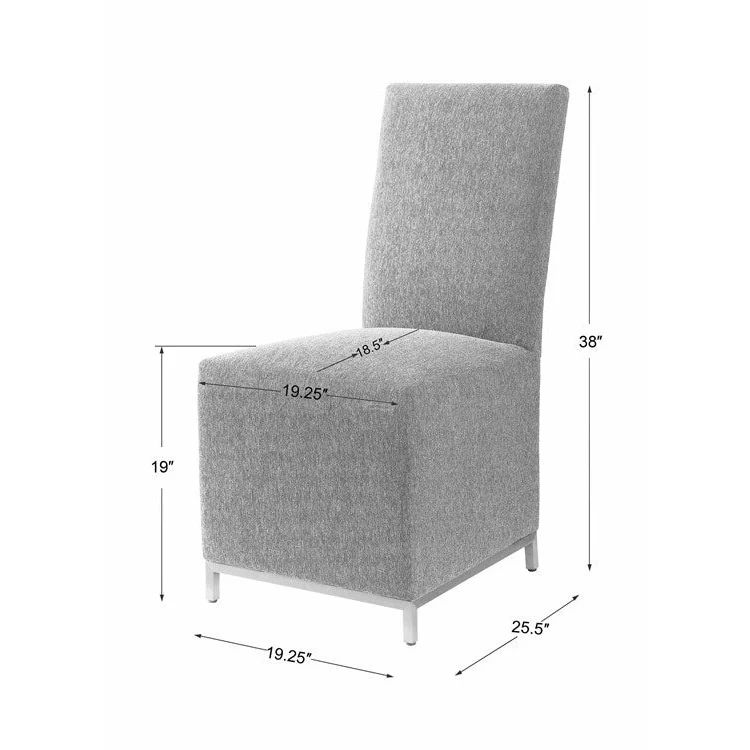 Uttermost Gerard Charcoal Gray Fabric Armless Accent Chairs Set of 2 - Image 8