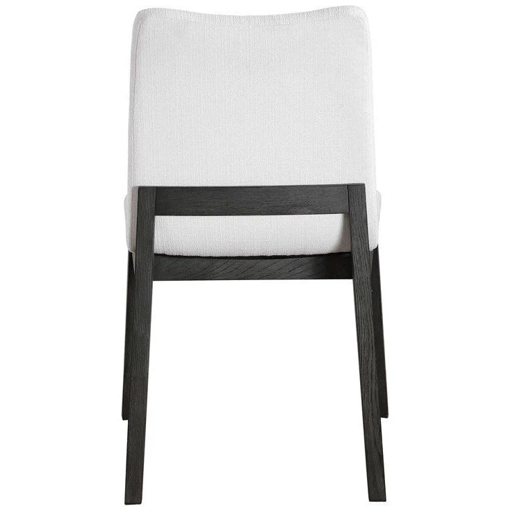 Uttermost Delano White Performance Fabric Expresso Finish Wood Dining Chair Set of 2 - Image 7