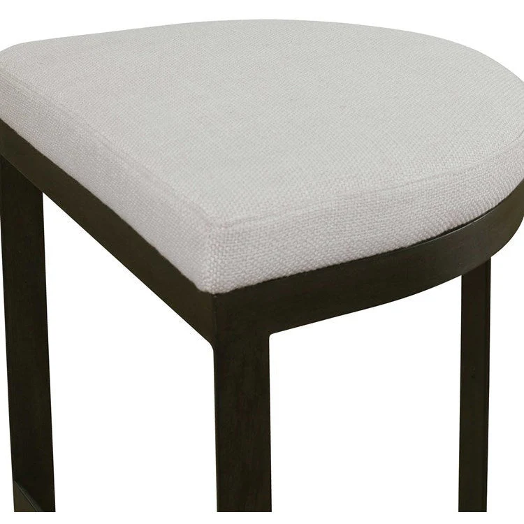 Uttermost Ivanna Off White Linen Performance Fabric Counter Stool With Matte Black Iron Base - Image 7