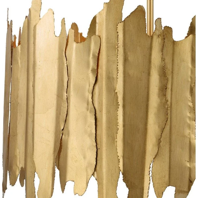 Uttermost Golden Gate Industrial Metal Sheets With Gold Leaf Finish 8 Light Pendant - Image 4